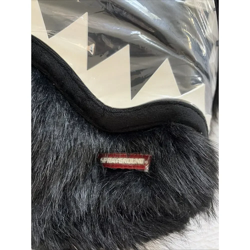 Sprayground Furzilla Night Fur Cray Backpack Black Shark Large Limited Edition